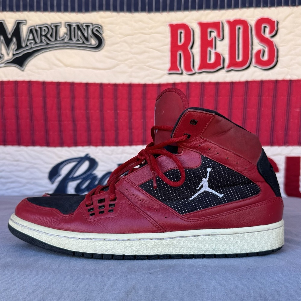 Jordan Retro High-Top Sneakers in Red and Black